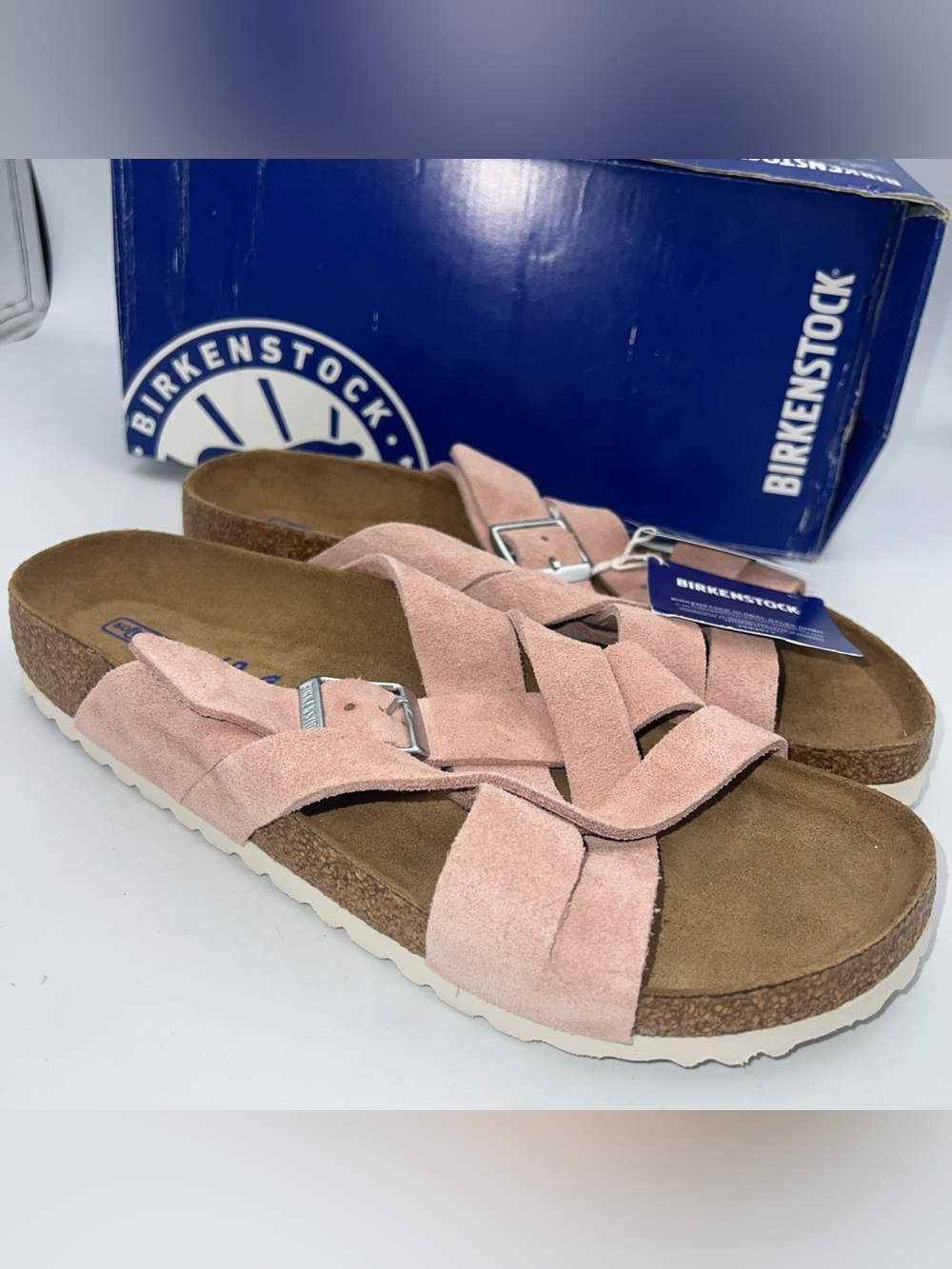 Birkenstock Lugano Suede Pink Clay Sandals EU40 Women US 9-9.5 Narrow/Reg NEW - Picture 4 of 13
